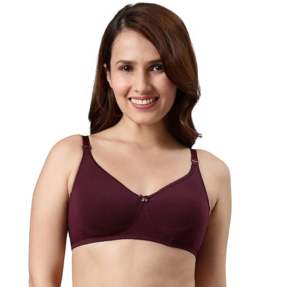 Enamor A055 Comfort Shaper Cotton Plus Size T-Shirt Bra – High Coverage, Non-Padded, Wirefree